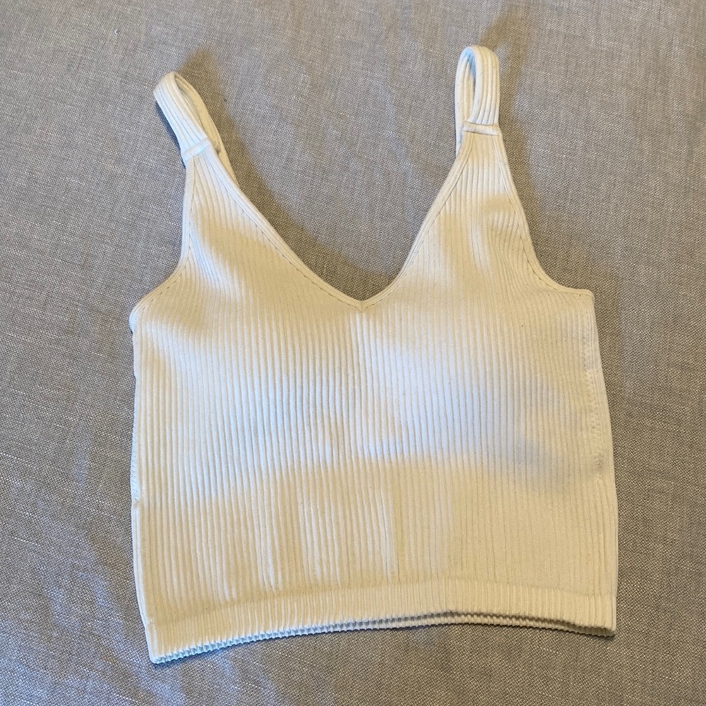 White Cropped Tank
